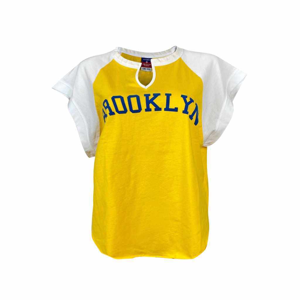 Hybrid T shirt Women  ไฮบริดเสื้อยืดผู้หญิง สีขาว/เหลือง(White/Yellow) WTS-1049-WH/YE เสื้อสตรีท เสื