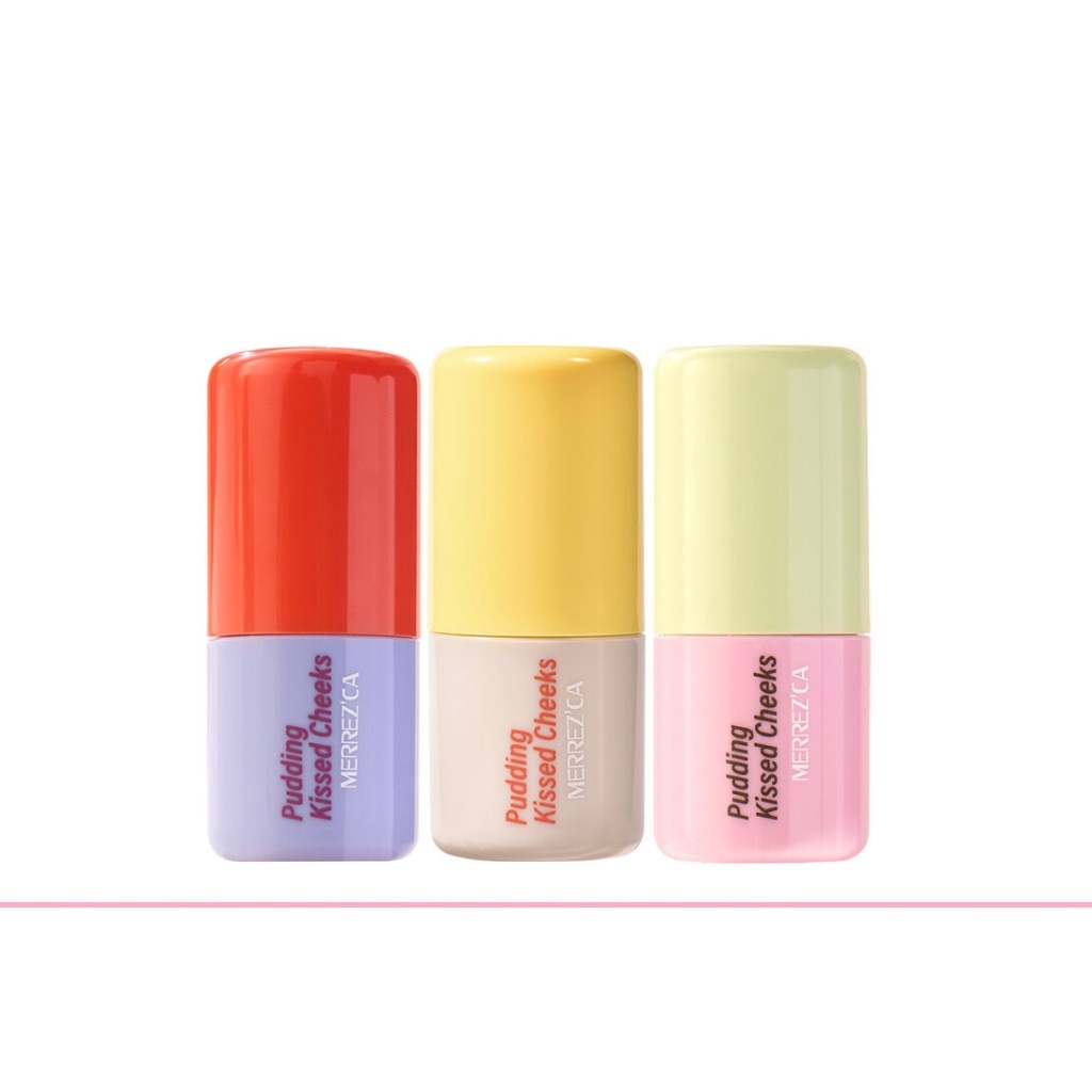 Merrez'Ca Pudding Kissed Cheek Blush Stick 8.5g เมอร์เรซกา พุดดิ้ง คิสส์ ชีค บลัช สติ๊ก (1 ชิ้น)