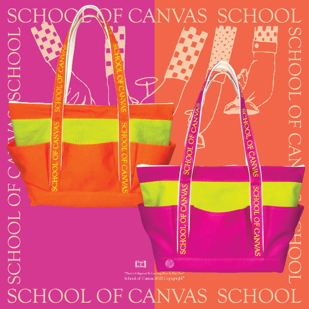 "Two Tone PICNIC Tote" School of Canvas