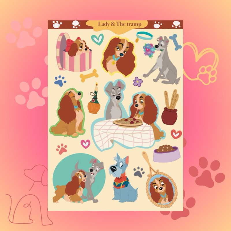 สติกเกอร์ lady & the tramp 🐶🐾🎀