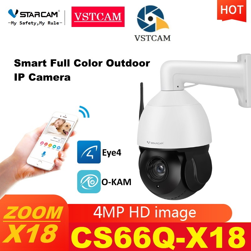 Vstarcam CS66Q-X18 (ซูมได้ 18 เท่า) ความละเอียด 4MP(1440P) กล้องวงจรปิดไร้สาย Outdoor มีAI+ คนตรวจจั
