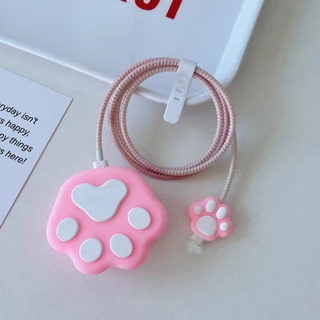 1ชุด 4ชิ้น เคส 3Pin สำหรับ ไอโฟน Apple Power Adapter 18W/20W สายชาร์จ ลายการ์ตูนน่ารัก Cable Bite