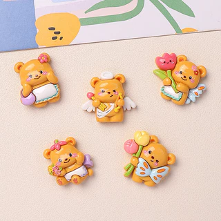 ส่งจากไทย 🐻🧈 ตัวติดรองเท้าเซตหมีเนย 5 ชิ้น (n.42)