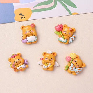 ส่งจากไทย 🐻🧈 ตัวติดรองเท้าเซตหมีเนย 5 ชิ้น (n.42)