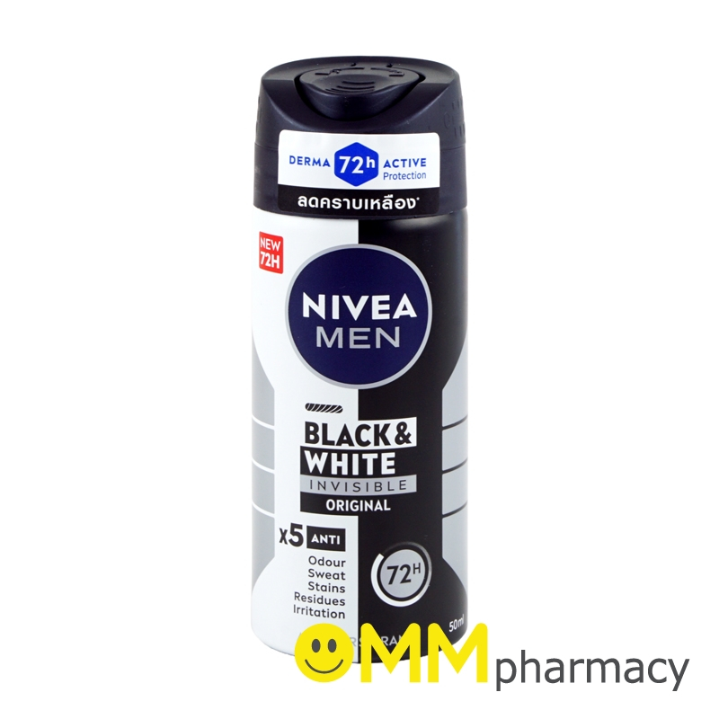NIVEA MEN BLACK & WHITE INVISIBLE SPRAY 50ML.
