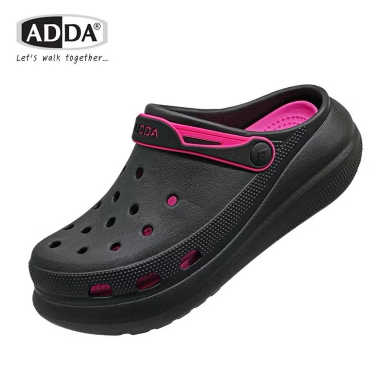 NFSHOES รองเท้าหัวโต พื้นสูง 2.5 นิ้ว ADDA แอ๊ดด้า รุ่น 59G01-W1 SIZE 4-7 หญิง มีสายรัดหลังเพิ่มความกระชับ นุ่ม ใส่สบาย