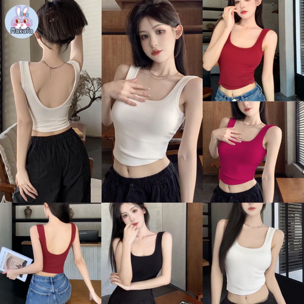 SP-4 เสื้อกล้าม เปิดหลัง เสื้อแฟชั่น สำหรับผู้หญิง เสื้อกล้ามสีพื้น สินค้าพร้อมส่ง