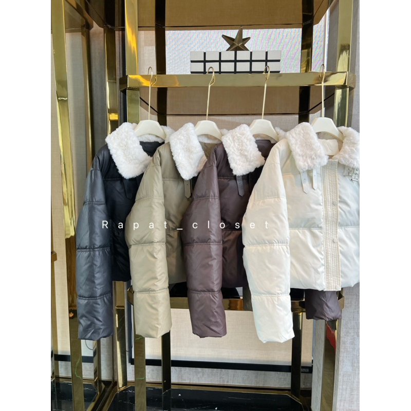 🐻🐻Collar Fleece Jacket🐻🐻 พร้อมส่ง แจ็คเก็ตหนังPU แต่งปกคอนิ่มๆ กันน้ำ กินหิมะ ใส่อุณหภูมิติดลบได้ค่ะ