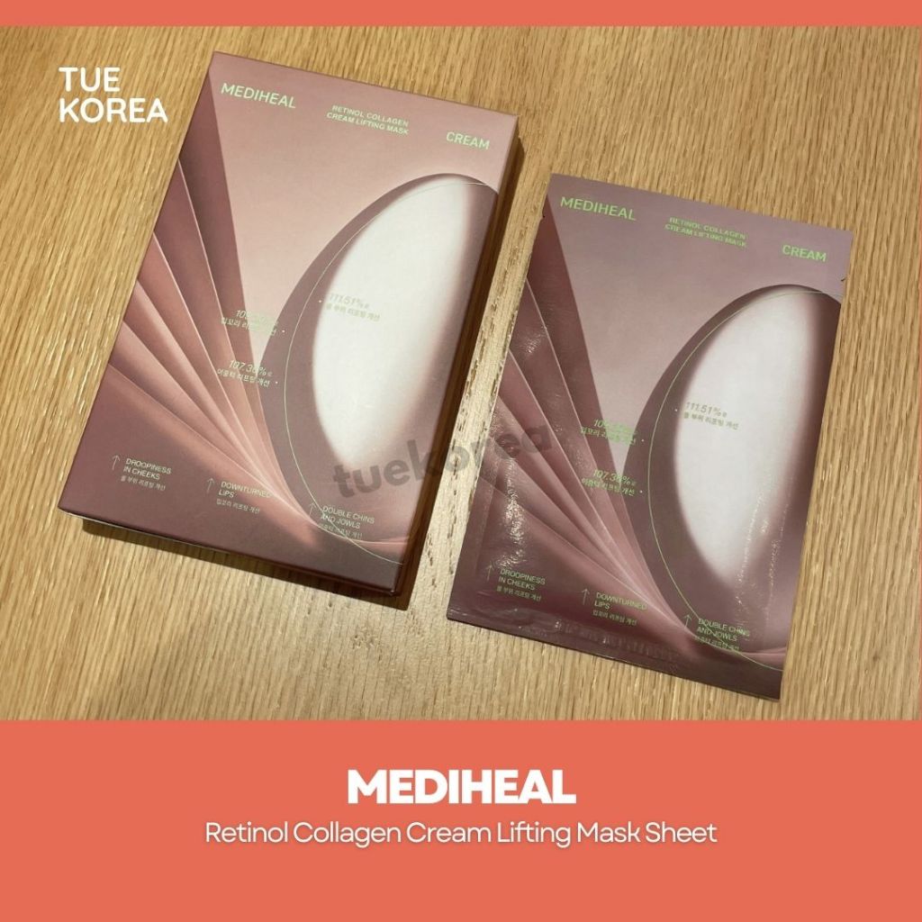 มาส์ก MEDIHEAL Retinol Collagen Cream Lifting Mask - 1 กล่อง 4 แผ่น