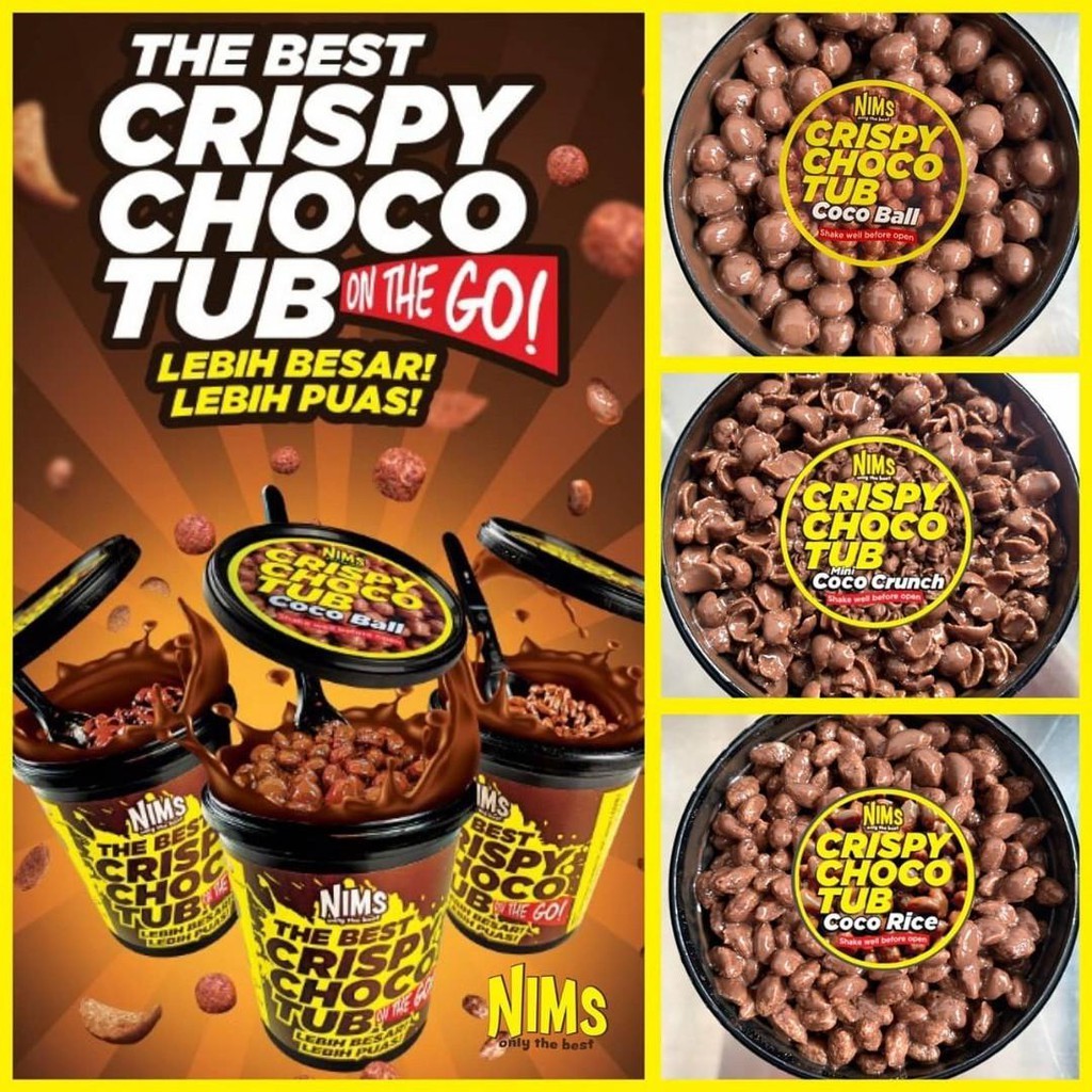NIMS Crispy Choco Tub นำเข้าจากมาเลเซีย! 250 กรัม EXP 5/2025