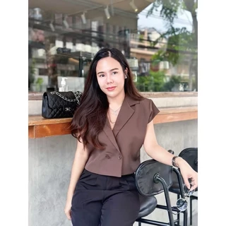 Blezer เสื้อครอปเบลเซอร์แขนสั้นลุคสวยหรู🔥พร้อมส่ง