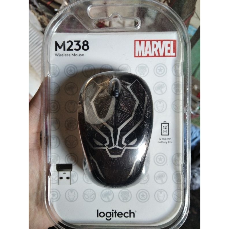 เม้าส์ไร้สาย LOGITECH WIRELESS MOUSE M238 MARVEL COLLECTION BLACKPANTHER