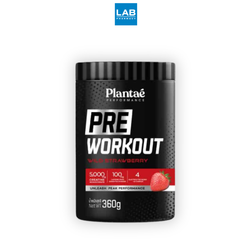 Plantae Pre Workout Creatine Wild Strawberry Flavor 360g  แพลนเต้พรีเวิคเอาท์ ครีเอทีน รสสตรอเบอร์รี่ 360กรัม