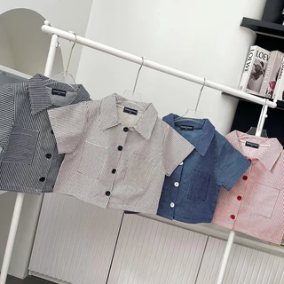 Cookie w Top เสื้อครอปคอปกทรงเชิ๊ตแขนสั้น🔥พร้อมส่ง