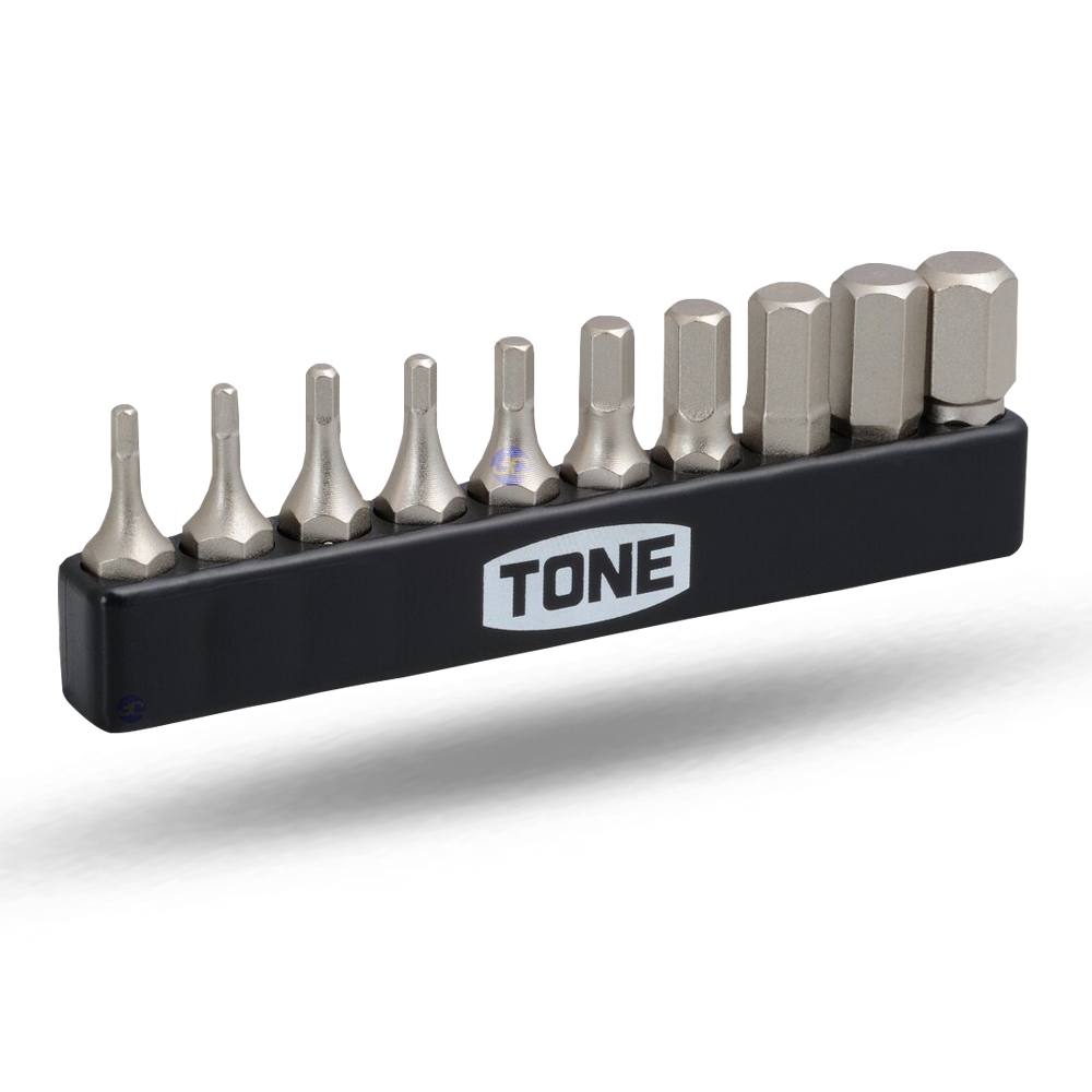 TONE ชุดดอกไขควง6เหลี่ยม ก้าน 6เหลี่ยม (ชุด 10ชิ้น รุ่น) BTH10S - Hex Bit Set Model BTH10S