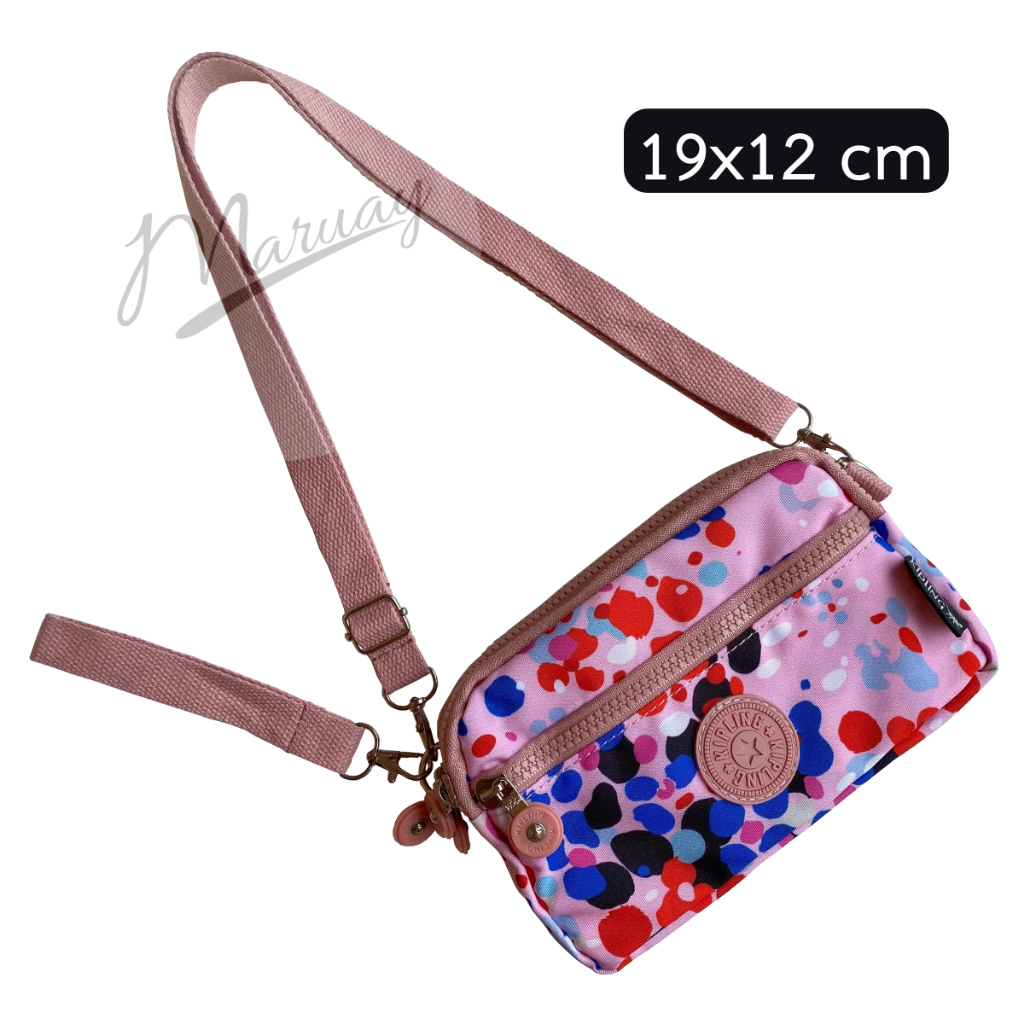 กระเป๋า Kipling 4ซิบ (19x12 cm) พร้อมสายสะพายยาว และสายคล้องมือ แบบถอดออกได้