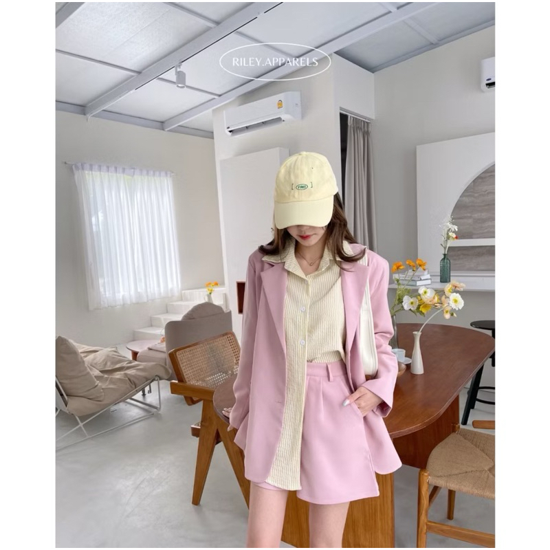 ส่งต่อ เบลเซอร์แขนยาว+กางเกงขาสั้น ร้าน riley.apparels