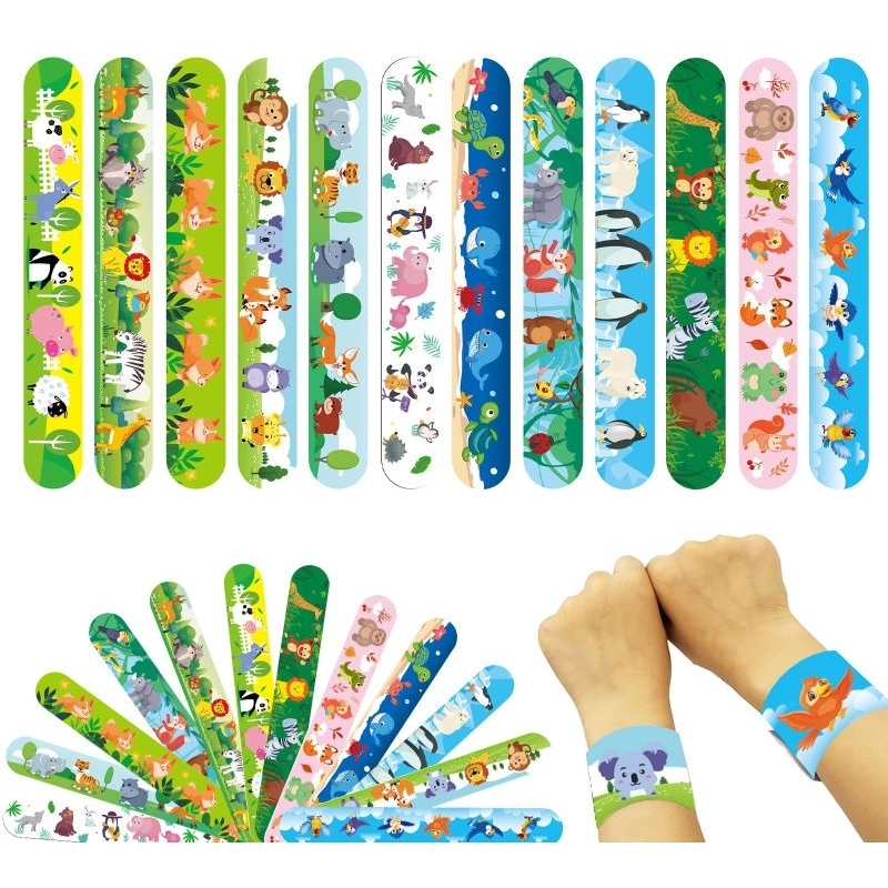 L089 กำไล สายรัดข้อมือไม้บรรทัดลายการ์ตูน สุ่มลาย พร้อมส่งจากไทย