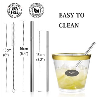 1ชุด3ชิ้น หลอดสแตนเลสสั้น ยาว 13-16 cm (หลอดตรง+หลอดงอ+แปรงล…