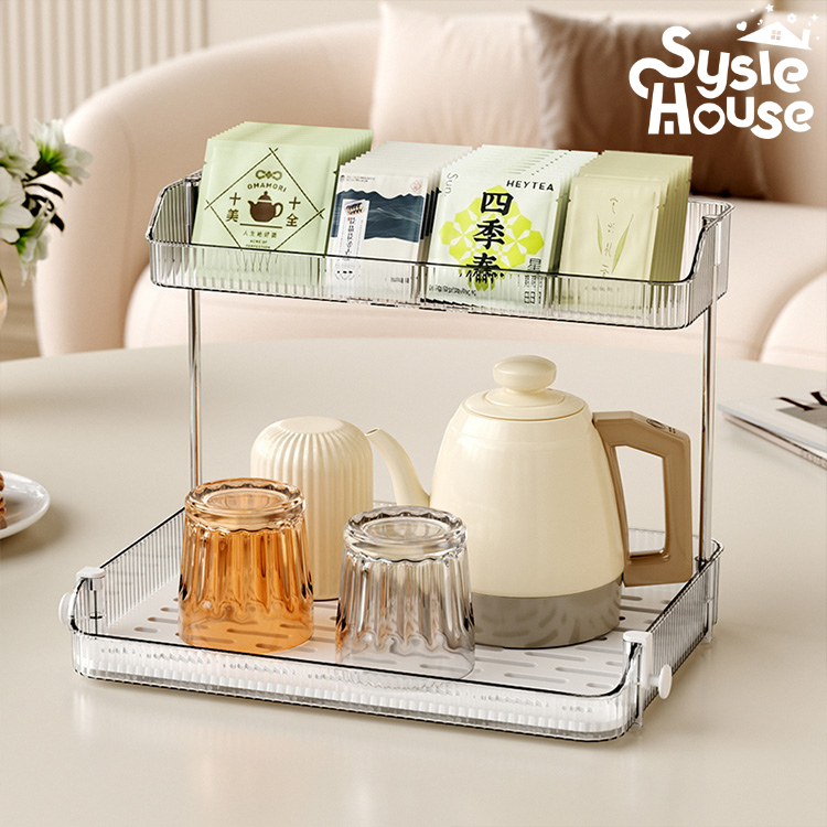 Sysie House ชั้นวางของ ที่วางแก้ว ที่เก็บเครื่องสำอาง และชั้นวางอเนกประสงค์ 2 ชั้น / 3 ชั้น พร้อมถาดระบายน้ำ [JW8662]