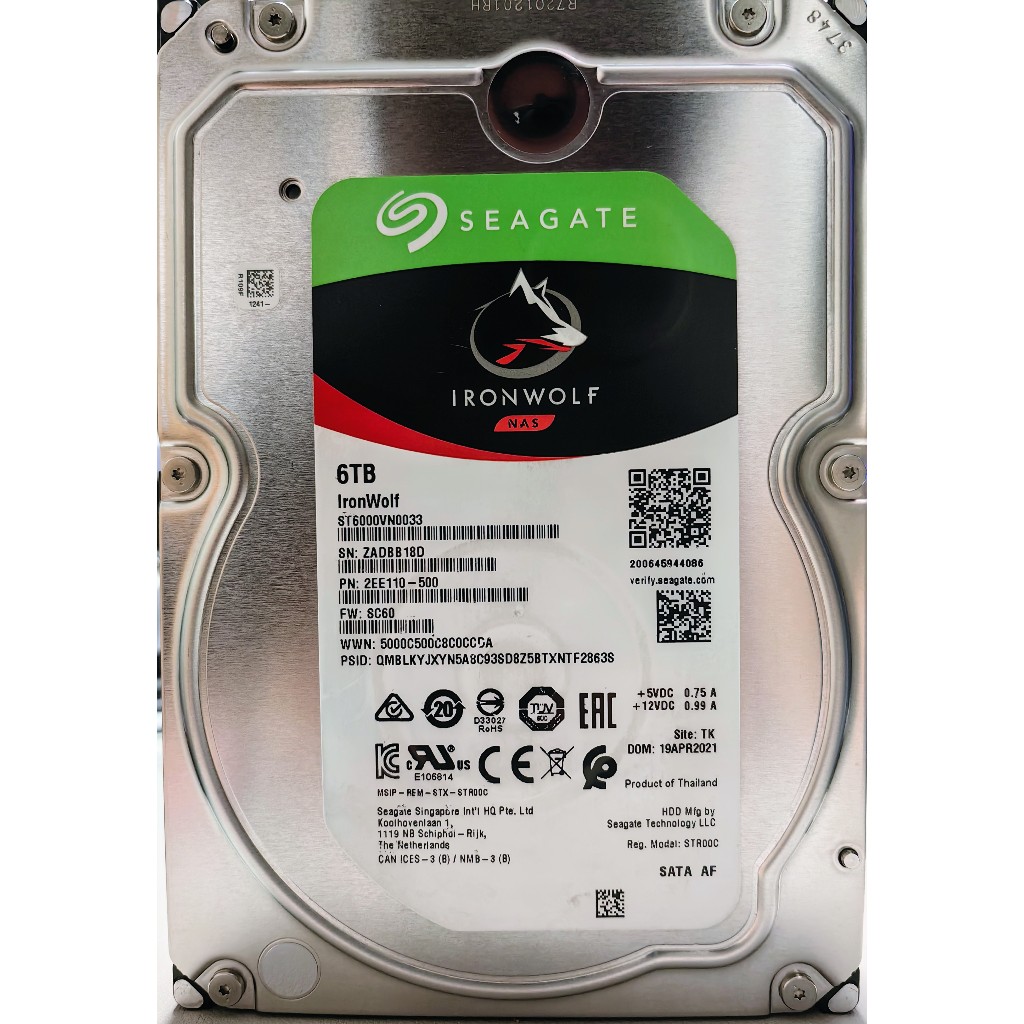 6TB Seagate Iron Wolf NAS มือสอง ใช้งานปกติ ประกัน30วัน