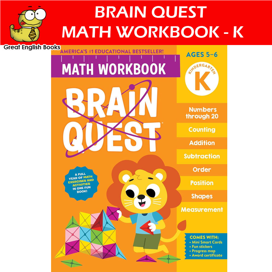 (ใช้โค้ดรับcoinคืน10%ได้) *ลิขสิทธิ์แท้* หนังสือแบบฝึกหัดเลขอนุบาล Brain Quest Math Workbook: Kindergarten (Brain Quest