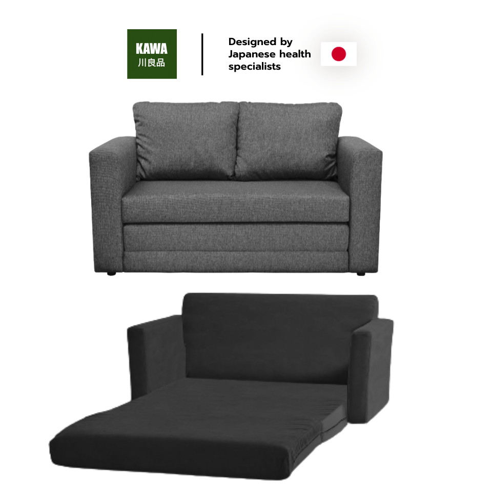 Kawa โซฟาปรับนอน ดึงนอน 2 ที่นั่ง มีให้เลือกทั้งหมด 4 สี แถมหมอน 2 ใบ (ดึงนอนแล้วยาว200 ซม.)