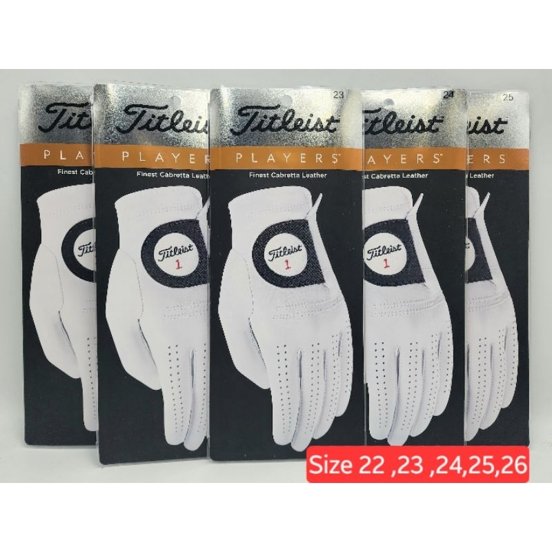 ถุงมือกอล์ฟ titleist รุ่น Players หนังแท้  บางพิเศษ สำหรับผู้ชายcabretta leather golf glove