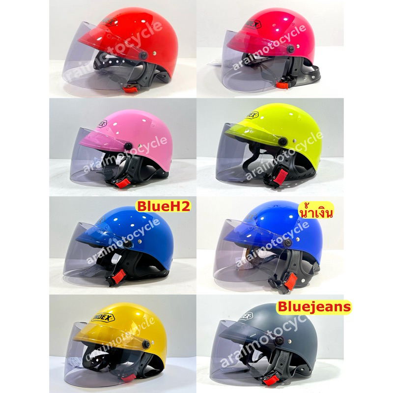 หมวกกันน็อค index lady สีใหม่ แถมฟรีกระจก เลือกสีชิวเองได้ (Size มาตรฐาน L)