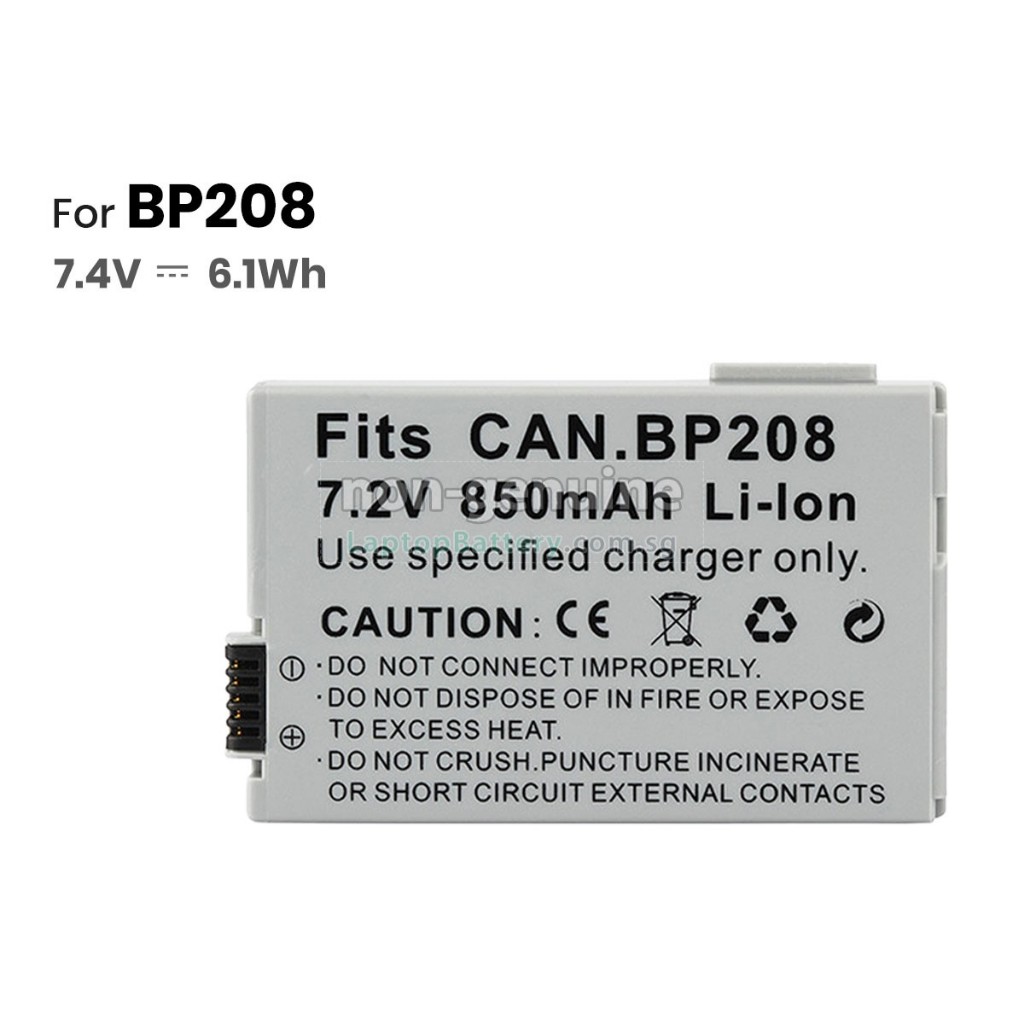 แบตเตอรี่และที่ชาร์จแคนนอน BP-208 สำหรับ DC10	DC19 DC20 DC201 DC21 DC210 DC95 Elura100 MVX1Si MVX450 VIXIA HR10