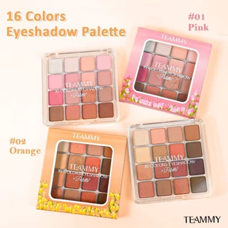 Teammy 16 Colors Eyeshadow Palette [TE901] อายแแชโดว์ 16 สี เนื้อแมทและชิมเมอร์ เม็ดสีแน่น โทนสวยมาก พร้อมส่ง