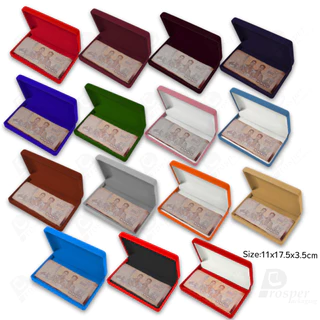 รวมสีกล่องกำมะหยี่ใส่ธนบัตร เครื่องประดับ ทอง พระเครื่อง ของชำร่วย ใส่ของได้อเนกประสงค์ (32ปรXL)