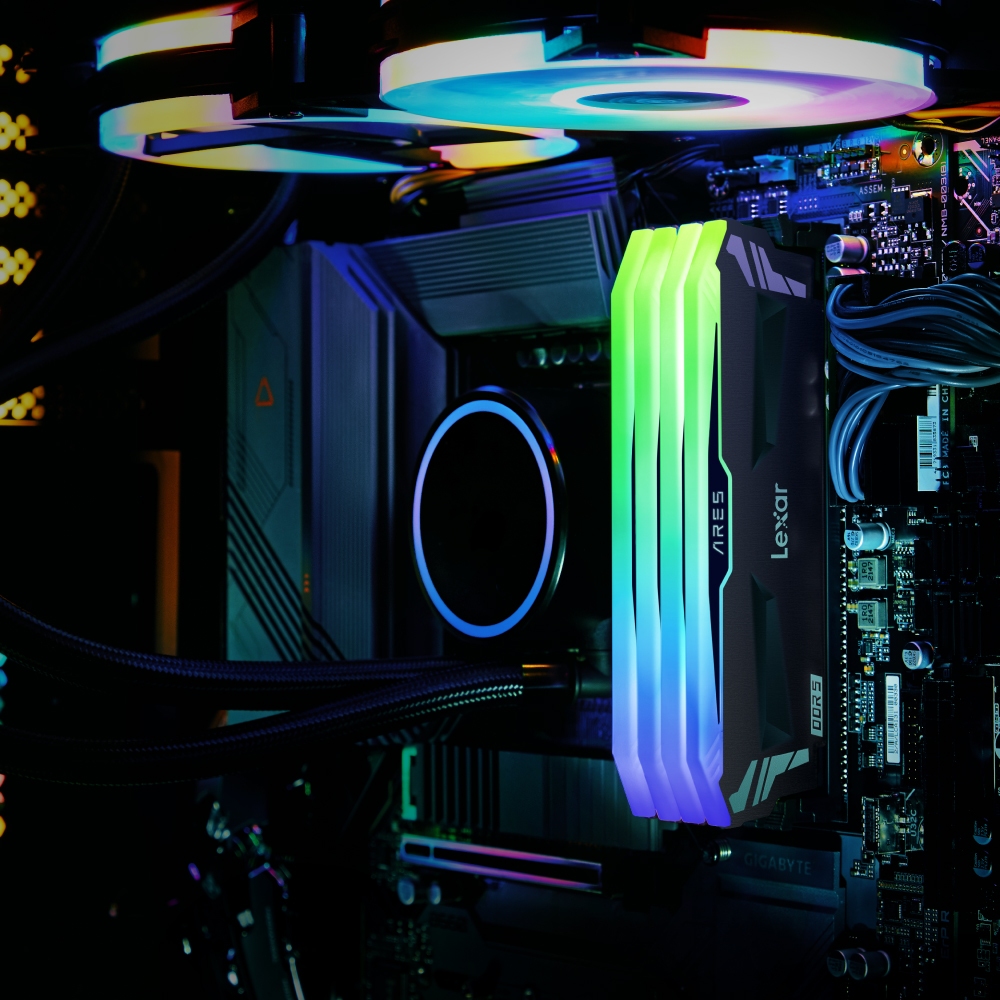 แรมพีซี LEXAR ARES RGB DDR5 6400 DESKTOP MEMORY 16GB OC+RGB WHITE (LD5EU016G-R6400GDWA)_3