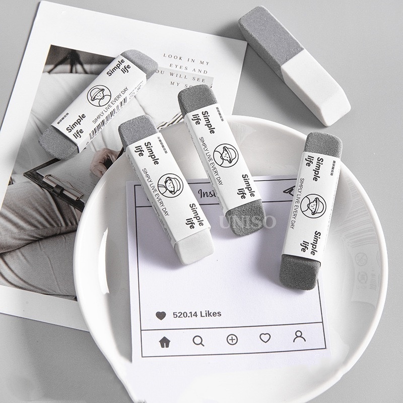 ยางลบสองหัว  สำหรับลบดินสอและปากกา เจล ลูกลื่น  ลบได้สะอาด นักเรียน นักศึกษา  สำนักงาน อ๊อฟฟิศ พร้อมส่งในไทย - รูปที่ 3