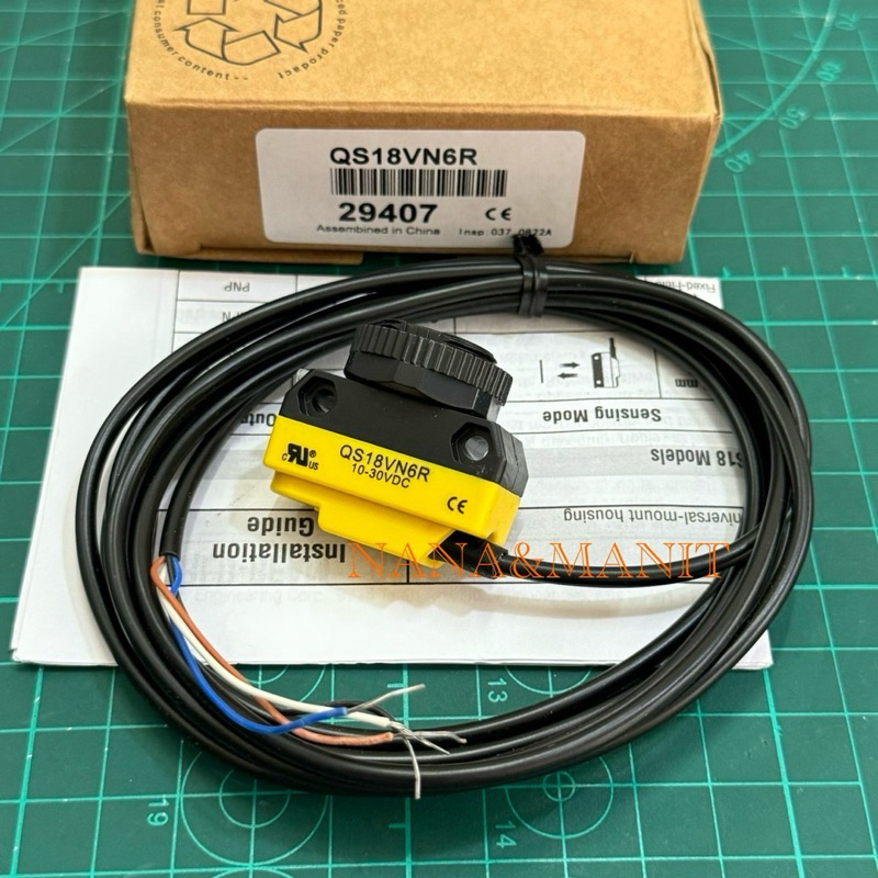 QS18VN6R + QS186E Photo Electric Sensor Photo Electric Sensor slot (ชนิดตัวรับ-ตัวส่ง 1ชุด 2ตัว)