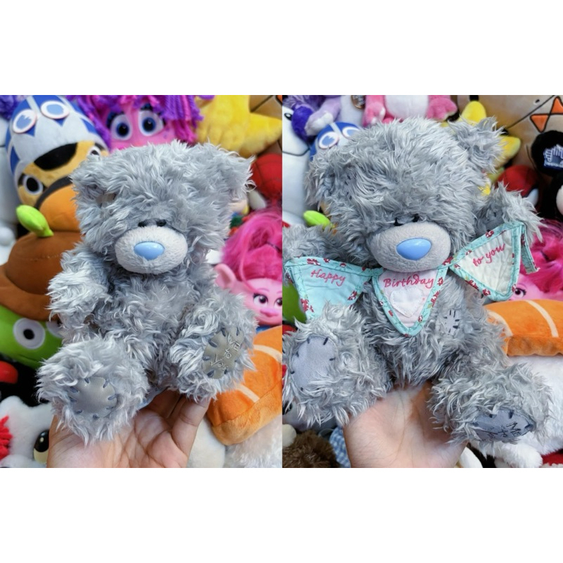 ตุ๊กตาหมี สีเทา ท่านั่ง ตุ๊กตาสัตว์เหมื่อนจริง Bear Stuffed Animals Plush/ Me to you