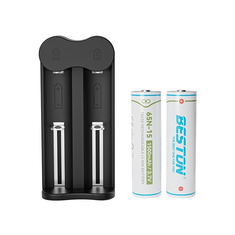 ถ่านชาร์จ BESTON 18650 65N-15 1500mAh Li-ion Battery ของแท้ 100% 3.7V (1 แพ็ค 2 ก้อน)