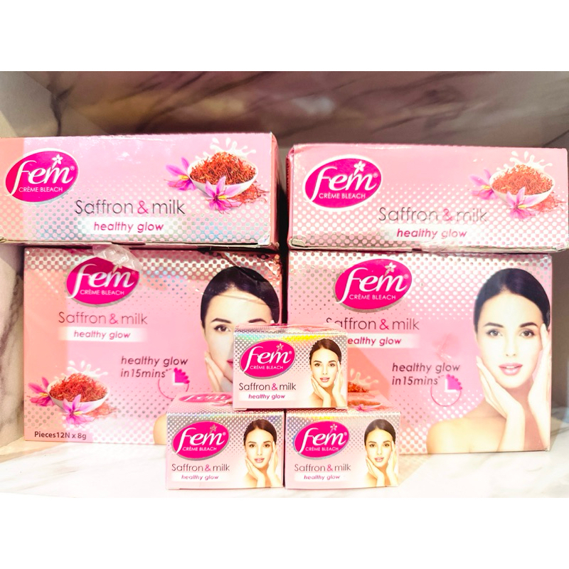 Fem Fairness Naturals Saffron Skin Bleach อ่อนโยน 8g ย้อมคิ้ว
