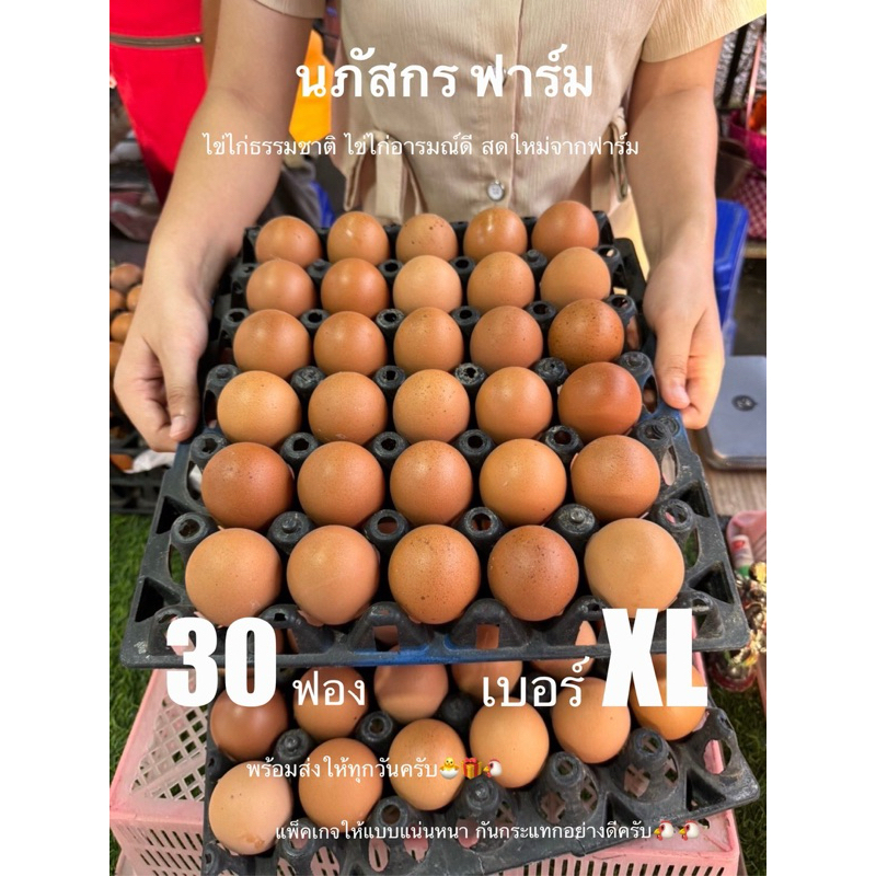 ไข่ไก่โคตรใหญ่ ไซส์ XL 30ฟองพร้อมจัดส่งทุกวัน