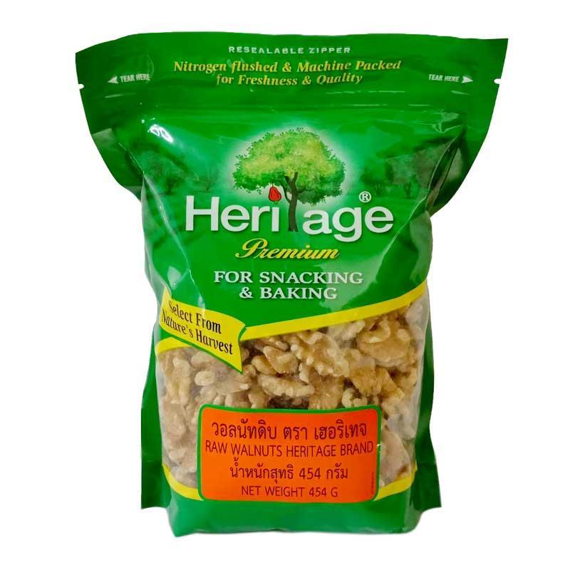 เฮอริเทจ วอลนัทดิบ 454 ก. / HERITAGE Raw Walnuts 454 g.