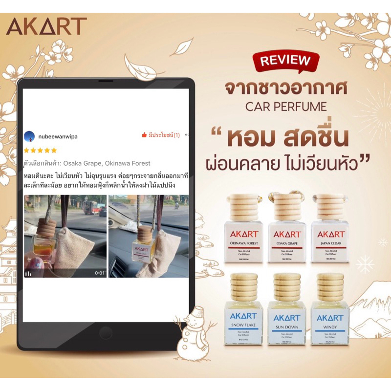น้ำหอมรถยนต์ อากาศแบรนด์ AKART  Japan Collection 8mL. รูปที่ 5