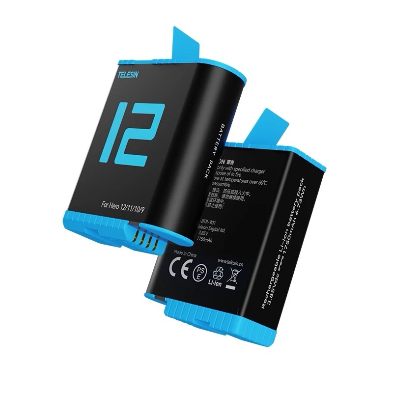 Telesin แบตเตอรี่โกโปร Stamina batt GOPRO HERO 12/11/10/9 1720mAh ถ่าย4K ได้ยาวนานกว่าเดิม(GP-HPB-012)งานแท้ เปอร์เซ็นต์