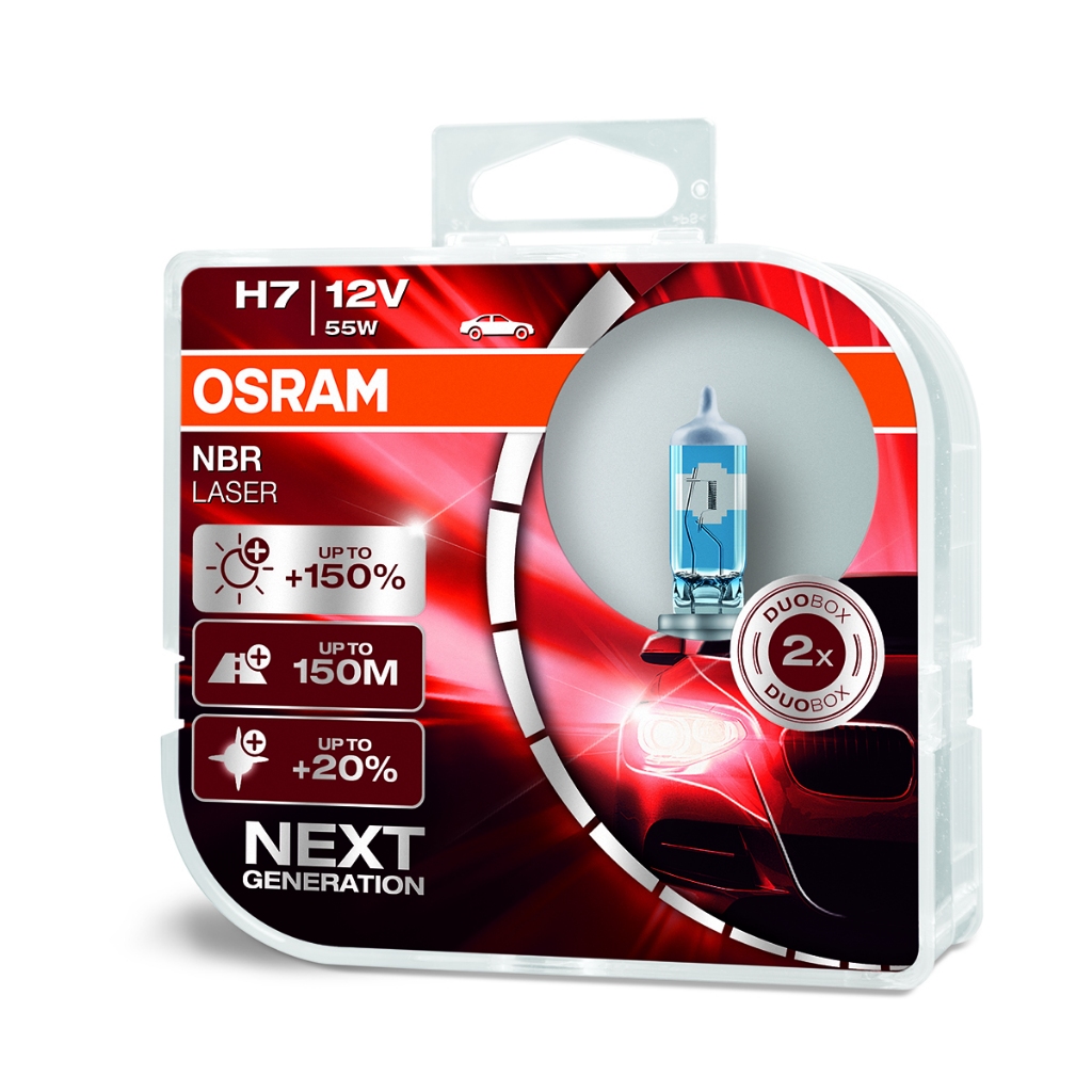 OSRAM หลอดไฟหน้ารถยนต์ฮาโลเจน รุ่น Night Breaker Laser H7 (สว่างขึ้น +150%) [64210NL]