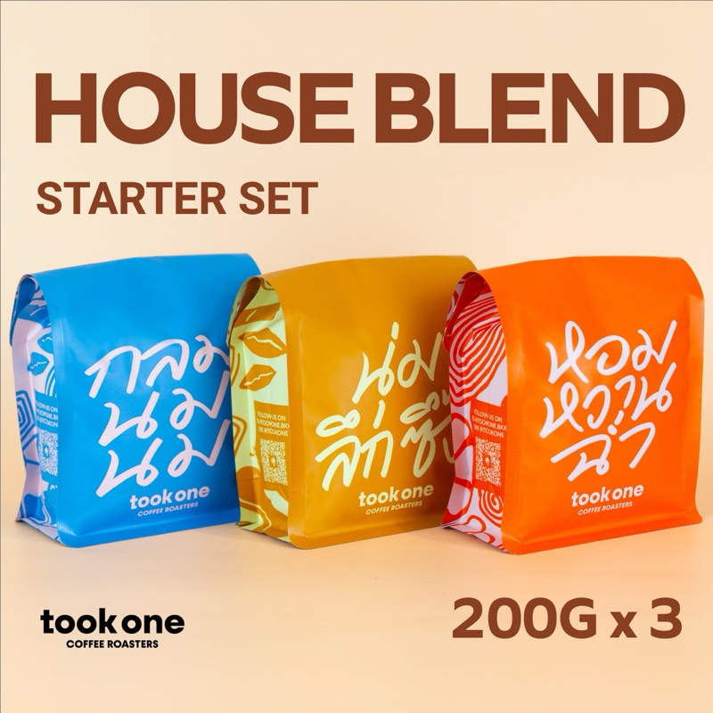 Took One Coffee Roasters ชุด 3 ตัว สุดคุ้ม (200gx3) เมล็ดกาแฟนอก คั่วอ่อน คั่วกลาง คั่วเข้ม