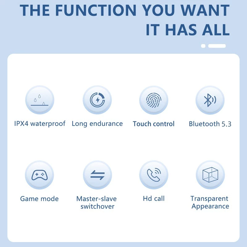 หูฟัง TWS Bluetooth IPX5 กันน้ำ HiFi มินิพกพาสะดวก thumbnail 10