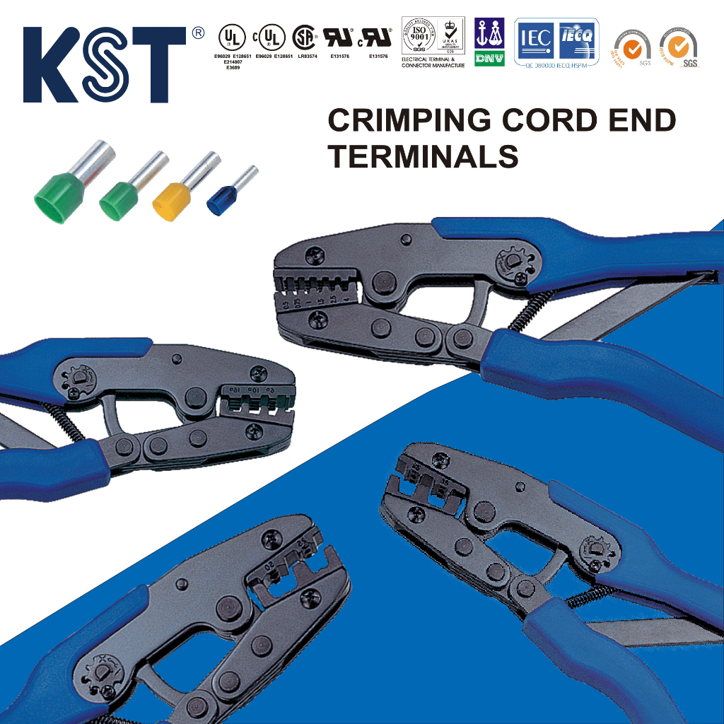 KST คีมย้ำหางปลาคอร์ดเอ็น 0.5mm²-50mm² มี 4รุ่น KST2000L,M,N,P