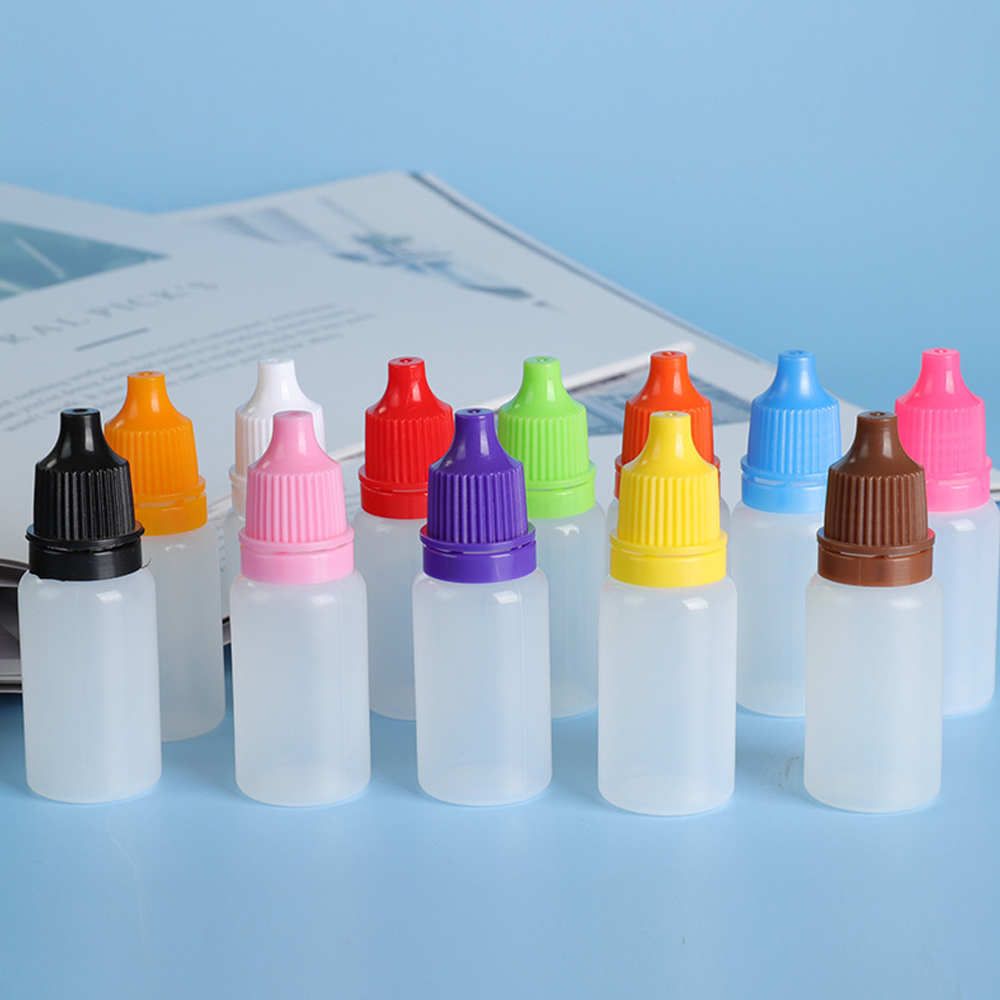 ขวดบีบหยด แพค 100ชิ้น ขนาด 3ml./5ml./10ml./15ml. มีจุกหยด พลาสติก PE บีบใช้งานง่าย บรรจุของเหลว ใส่น้ำหอม