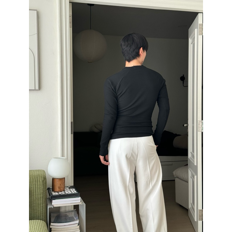 เสื้อยืดรัดรูปแขนยาว ผ้าร่องหนาพรีเมี่ยม แบรนด์ cozy vibe - รูปที่ 7