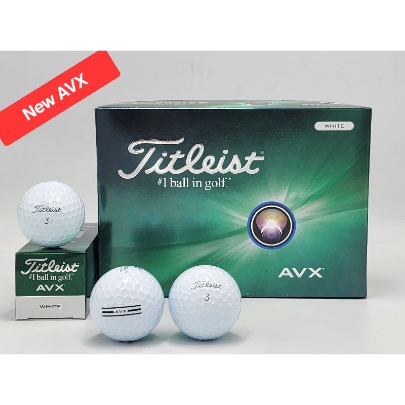 ลูกกอล์ฟNew Titleist AVX ของแท้  ตีไกลขึ้น  นุ่มนวลพิเศษ ควบคุมลูกได้ง่าย 1กล่องบรรจุ12ลูก