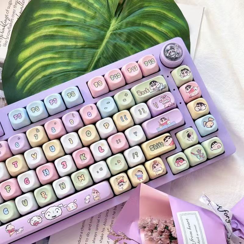 ปุ่มคีย์ภาษาไทย คีย์แคปชินจัง keycap ปุ่มกด135ชิ้น ชุดใหญ่ DIY ปรับแต่ง MOAสูง